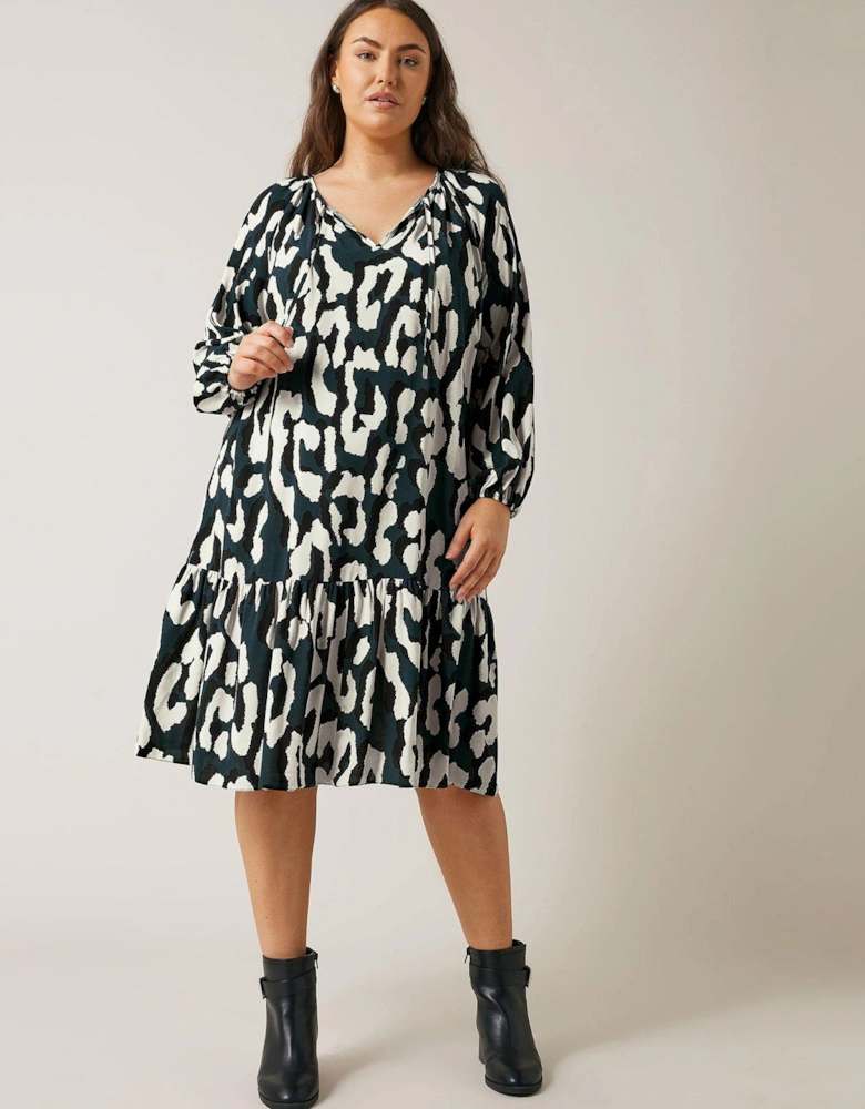 Abstract Animal Print Mini Dress