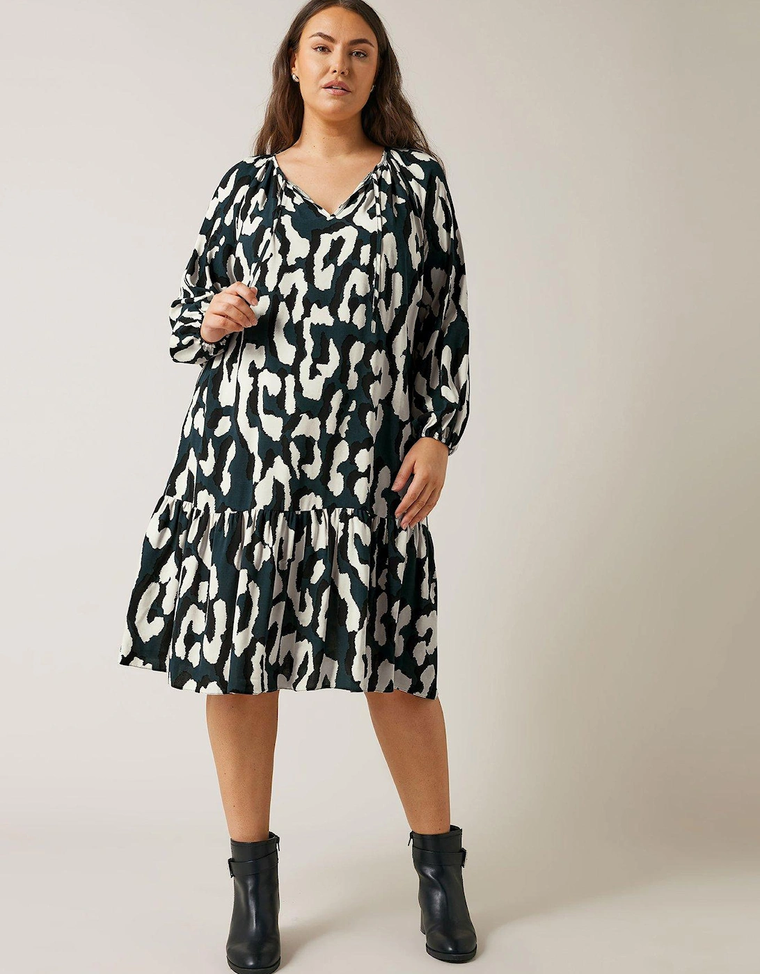 Abstract Animal Print Mini Dress, 2 of 1