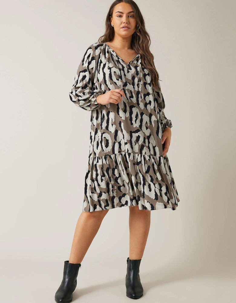 Abstract Animal Print Mini Dress