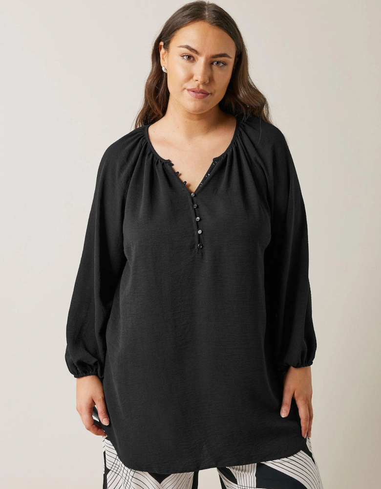 Long Sleeve Gypsy Blouse - Black