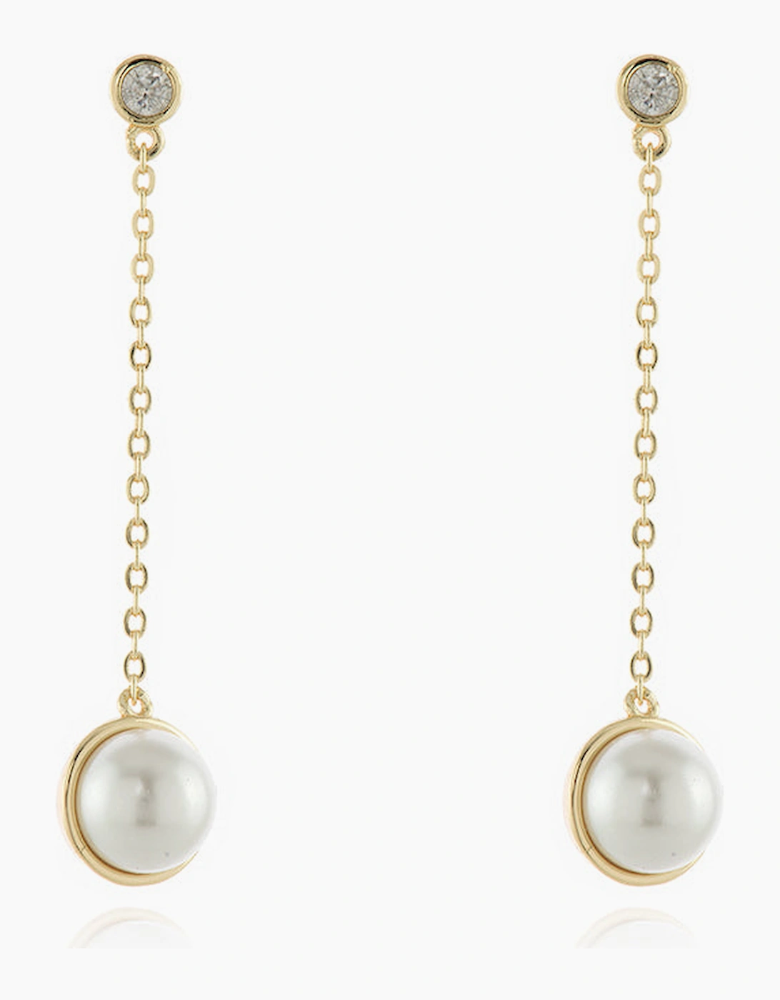 Women's Cachet London Paris Gold Drop Earrings - White