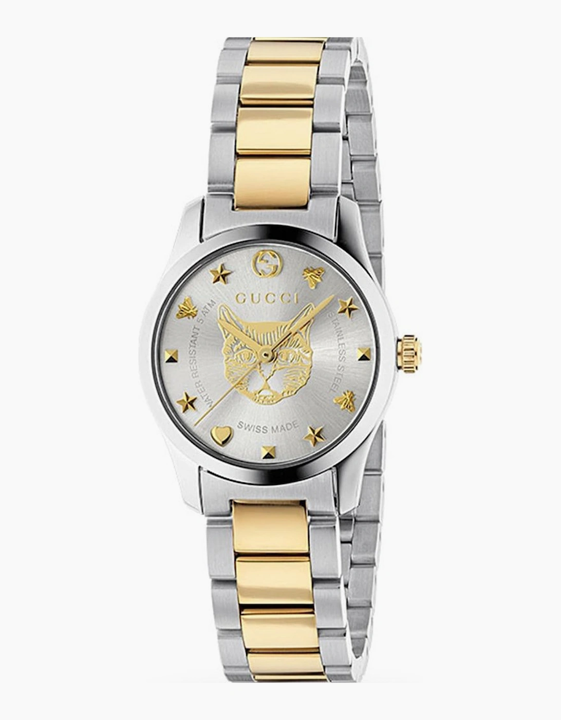 Gucci Women's Gucci YA126596 Gold Plated Mystic Two-Tone Ladies Watch - Silver