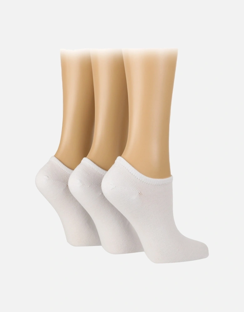 3 PAIR LADIES BAMBOO TRAINER SOCKS