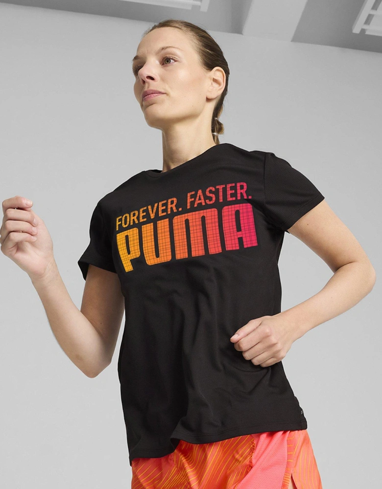 Womens Running Favorites Forever Faster Graphic T-Shirt - Black