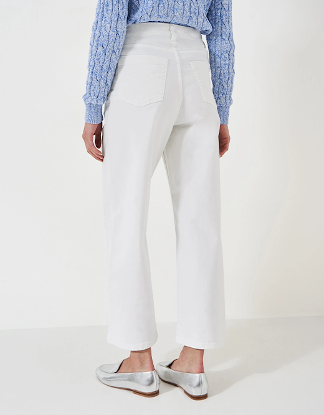 Women's Relaxed Leg Crop Jean White