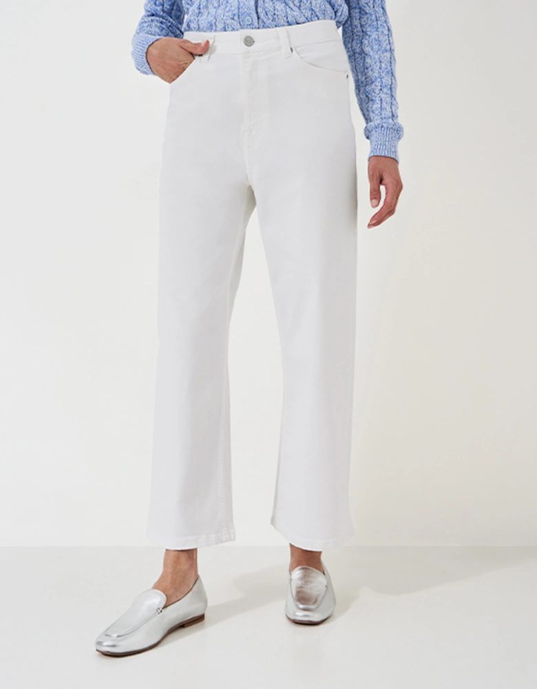 Women's Relaxed Leg Crop Jean White