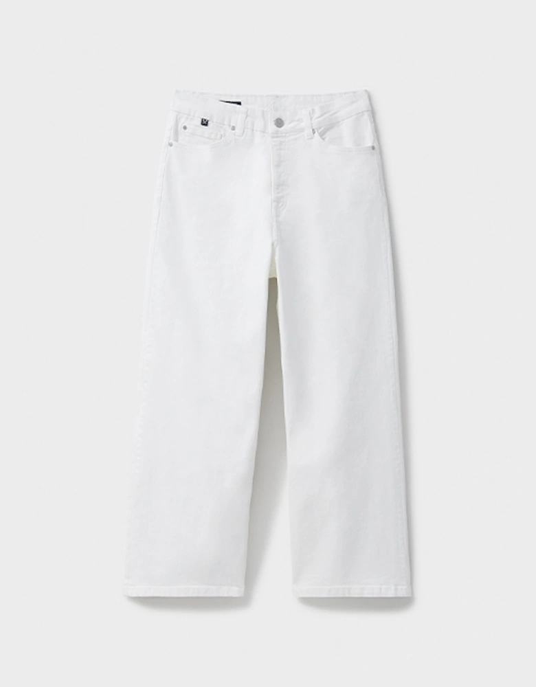 Women's Relaxed Leg Crop Jean White