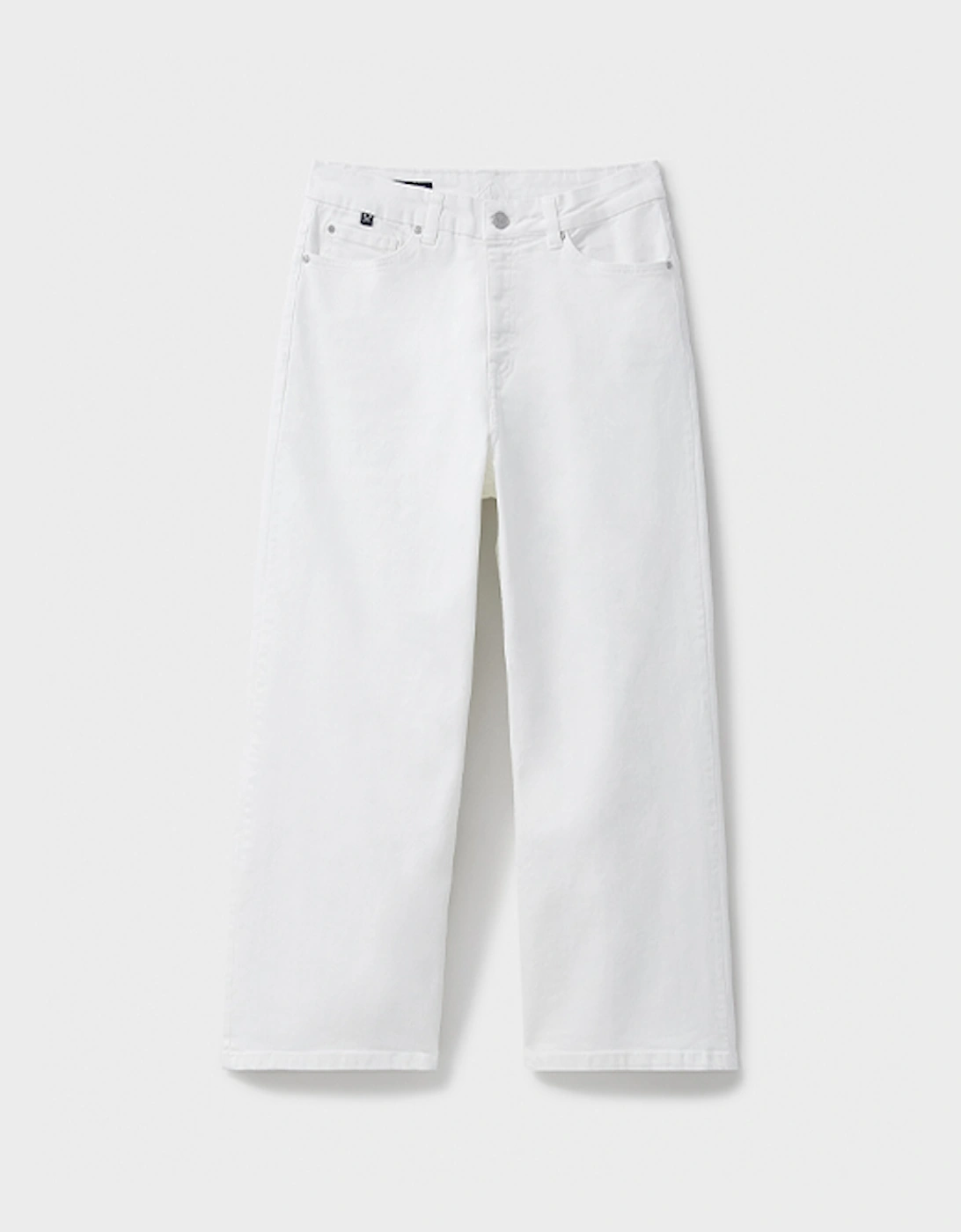 Women's Relaxed Leg Crop Jean White