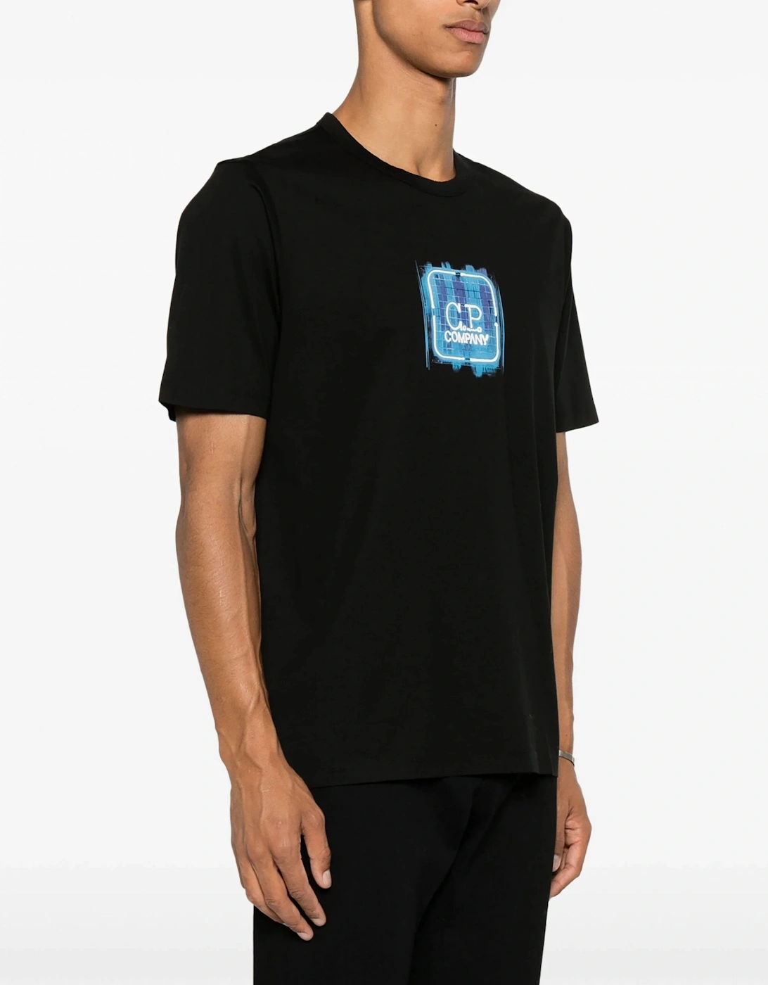 Metropolis Series Mercerized Embossed Logo Badge T-Shirt Black