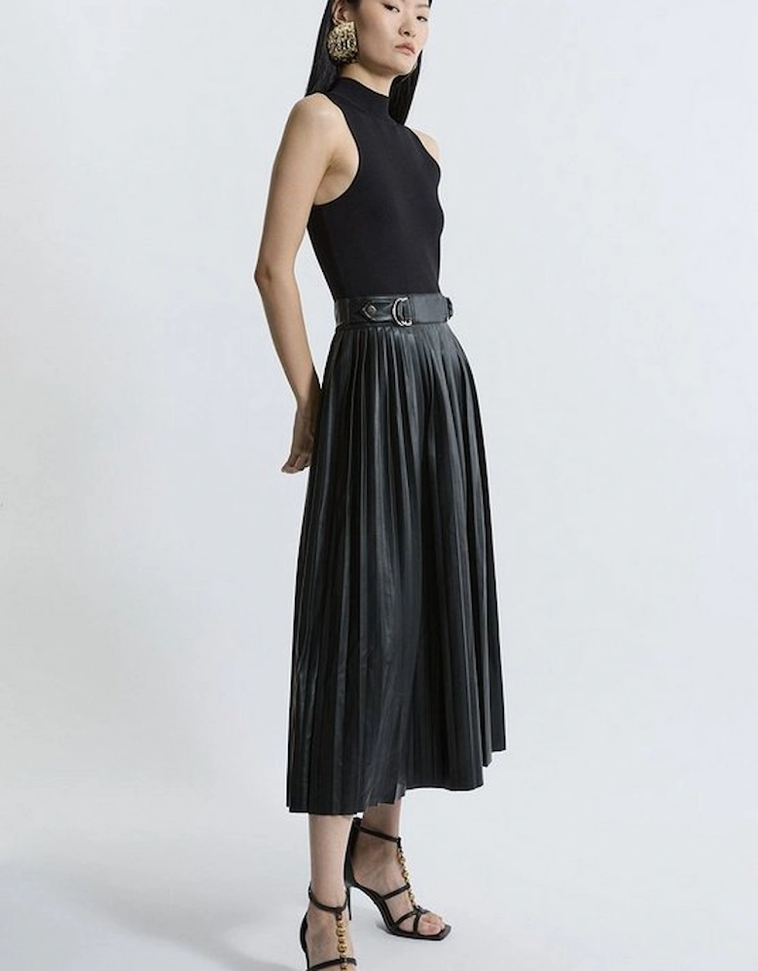 Knitted Midi Dress With Pu Detailing, 5 of 4