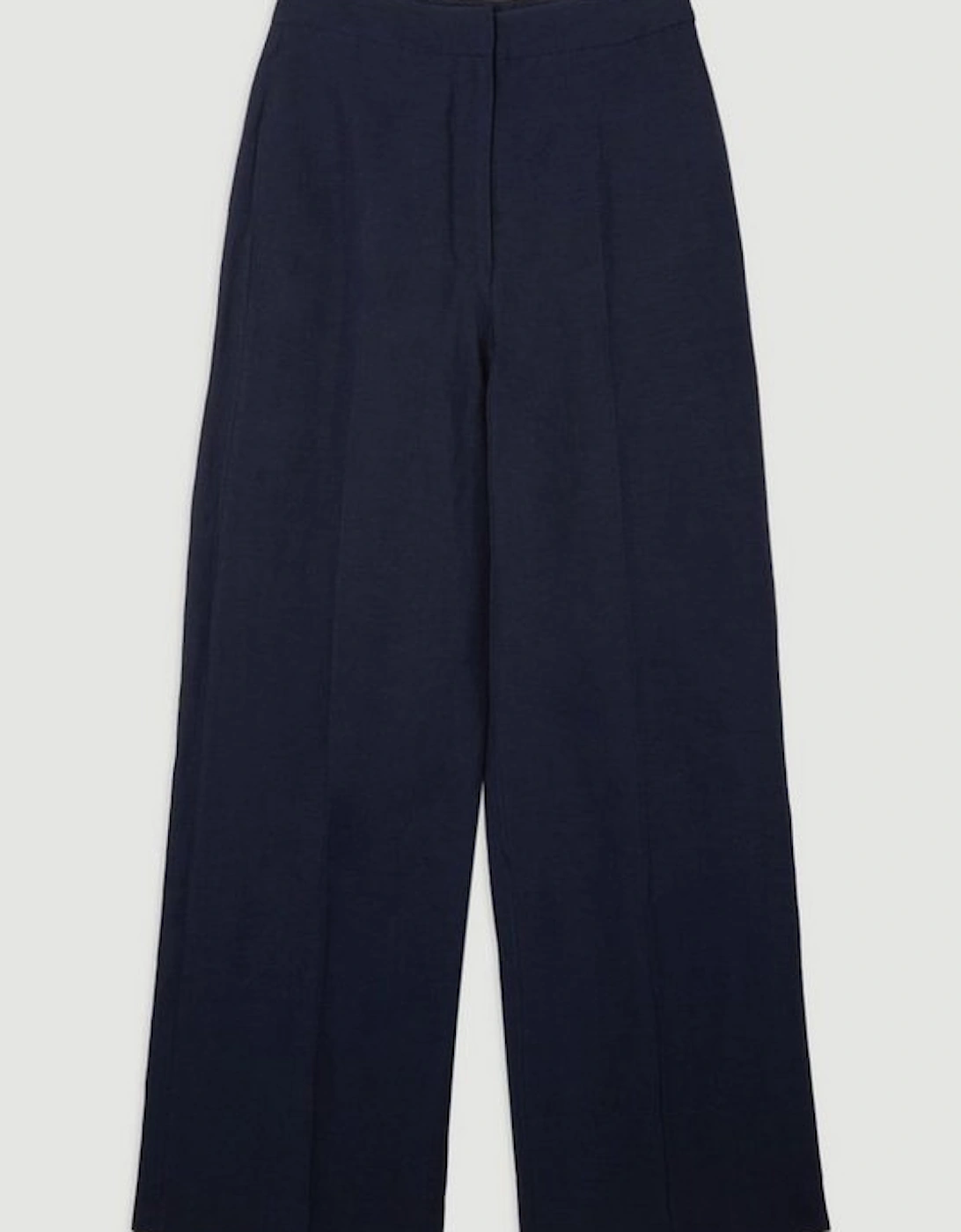 Premium Tailored Linen Mid Rise Wide Leg Trousers