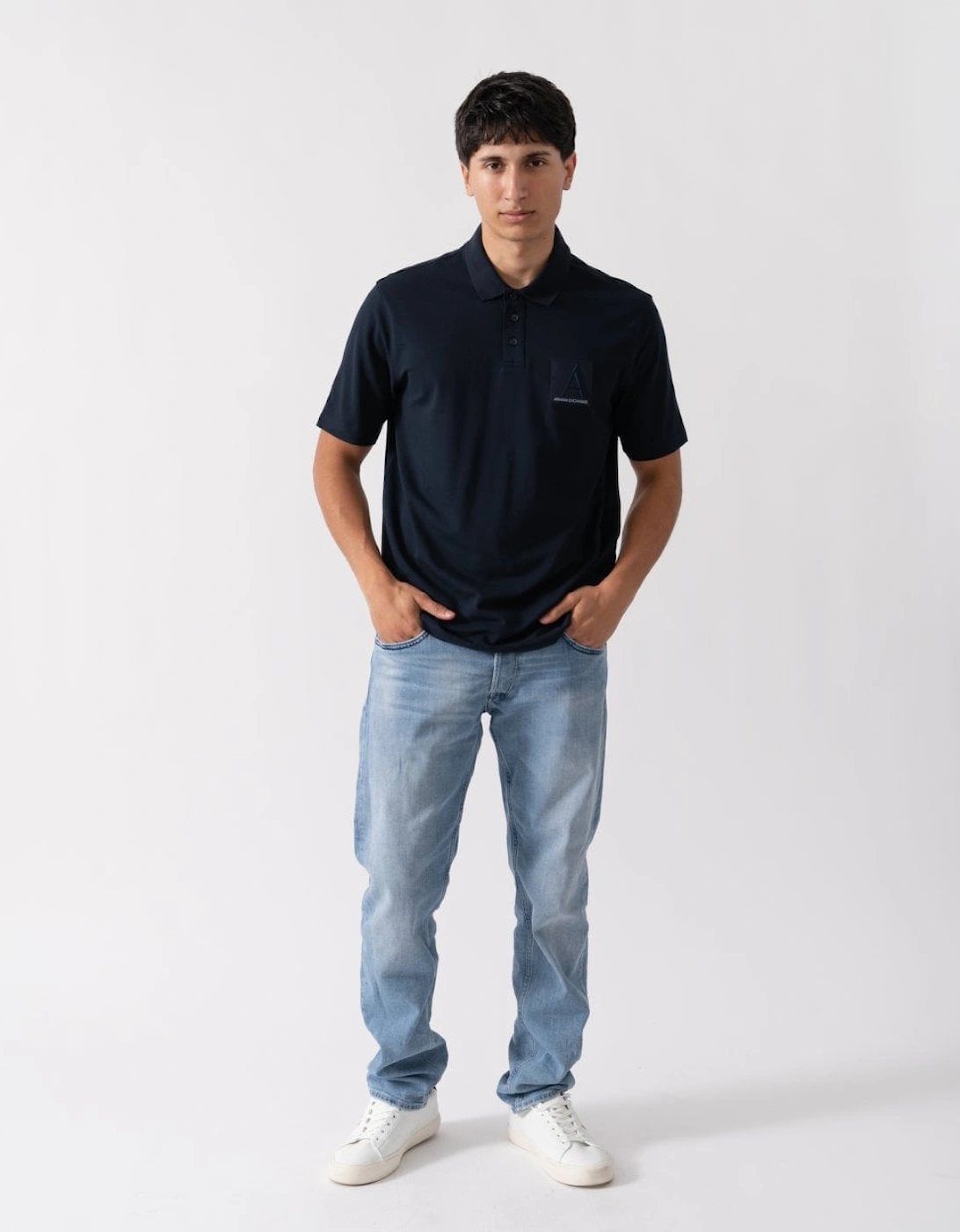 Mens Logo Patch Polo Shirt