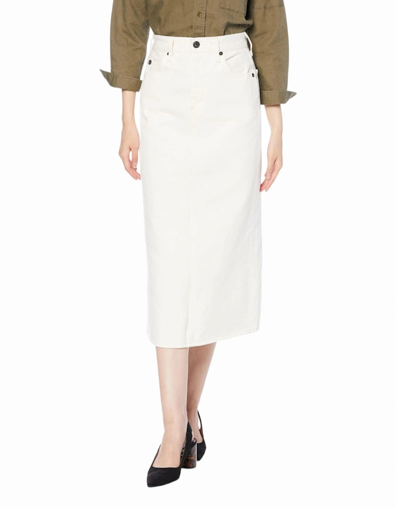 DE-RONNY Womens Pencil Skirt Mid Length Denim