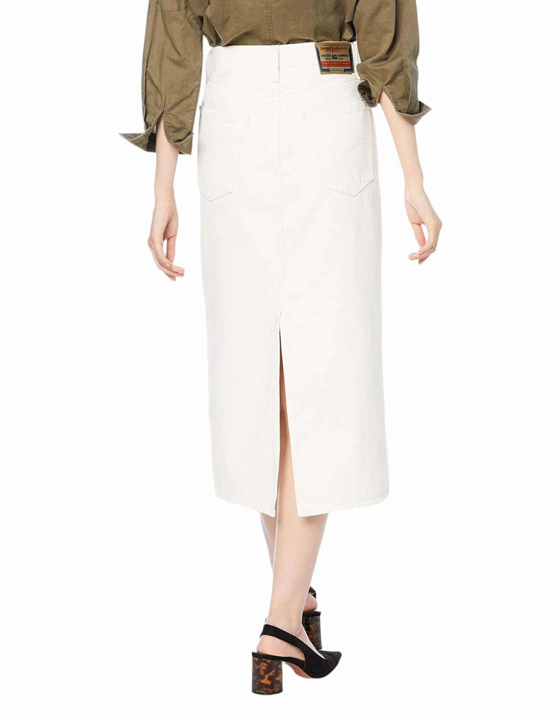 DE-RONNY Womens Pencil Skirt Mid Length Denim