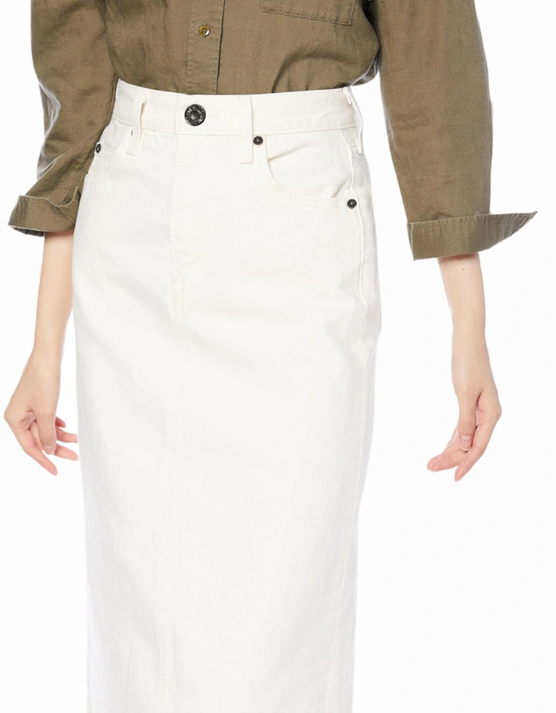 DE-RONNY Womens Pencil Skirt Mid Length Denim
