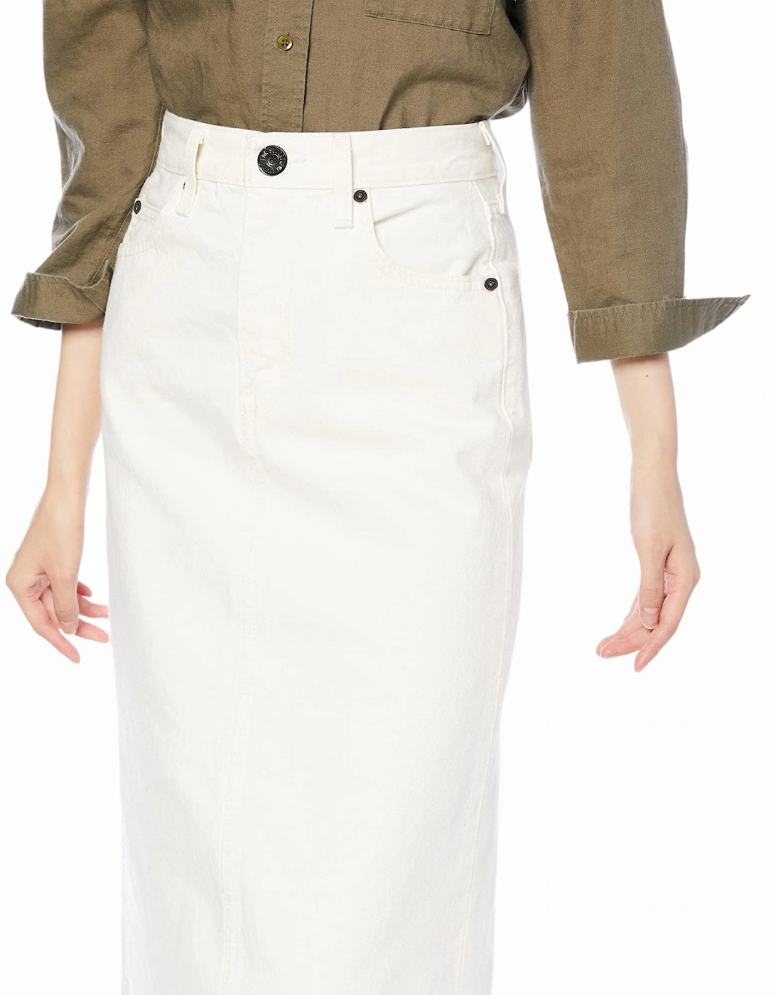 DE-RONNY Womens Pencil Skirt Mid Length Denim
