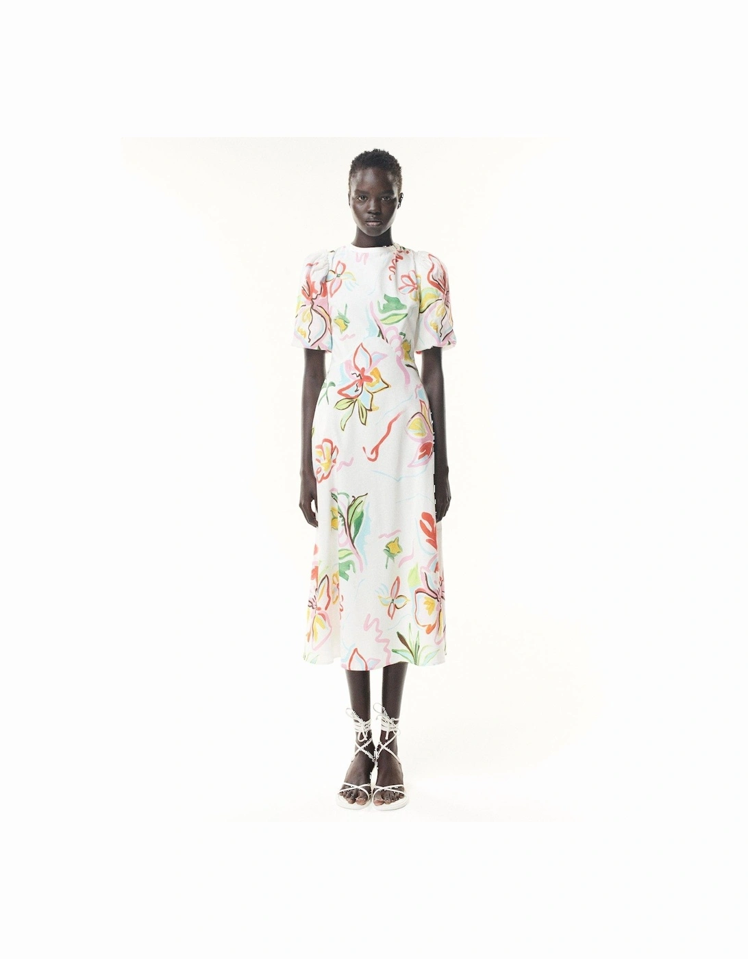 Sia Painted Floral Midi Dress, 7 of 6