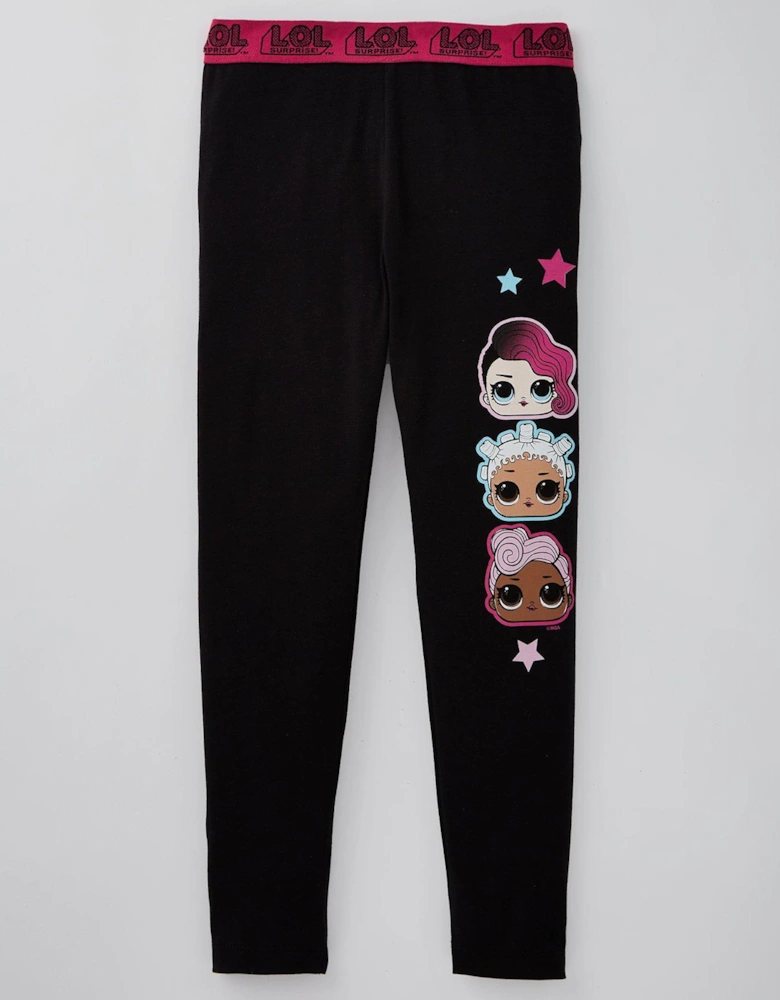 Lol Surprise Elastic Waist Leggings - Black