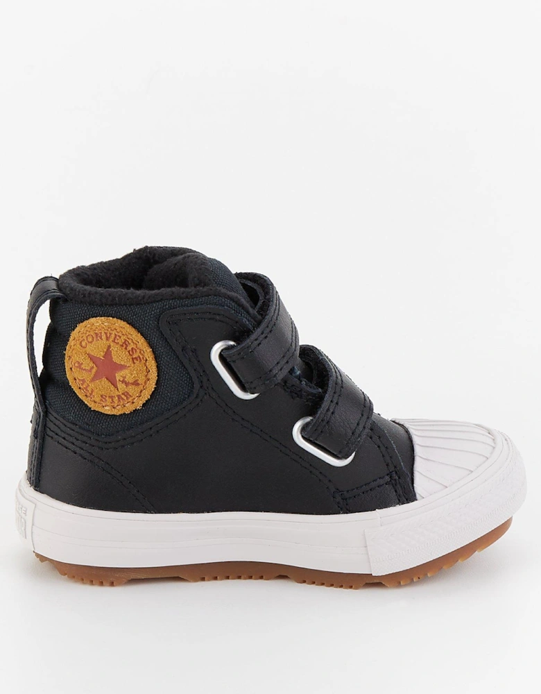 Infants Seasonal Leather Hi Trainers - Black