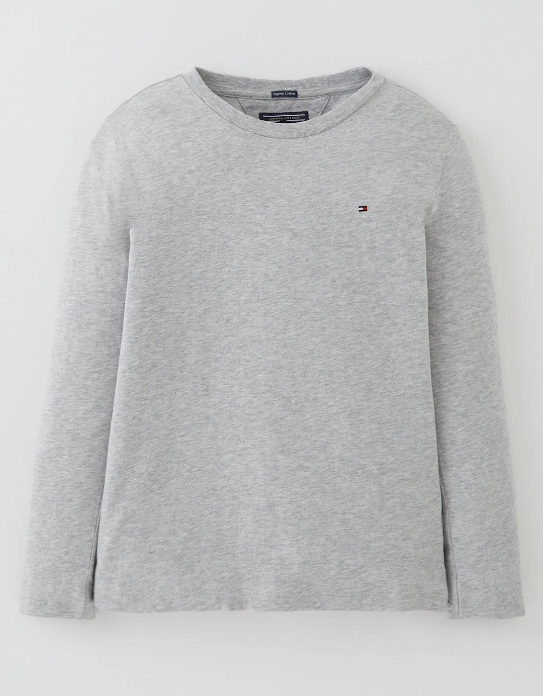 Boys Long Sleeve Essential Flag T-shirt - Grey Marl, 4 of 3