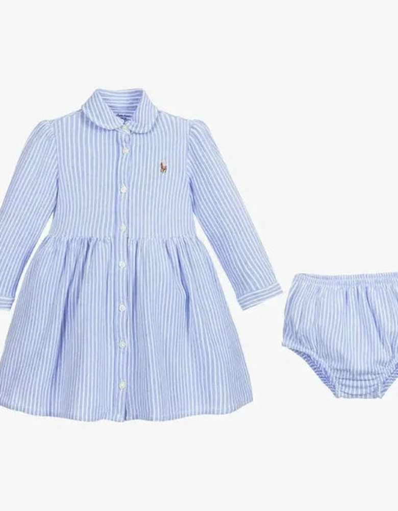 BABY/TODDLER STRIPED BLUE DRESS