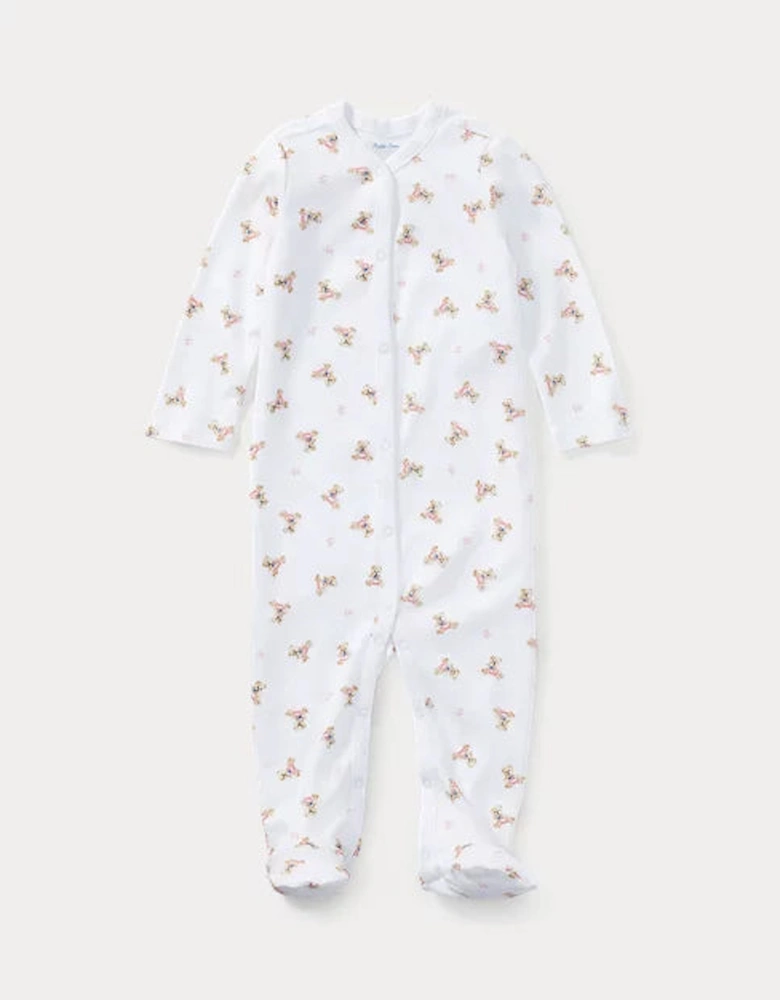 PALE PINK BEAR BABYGROW