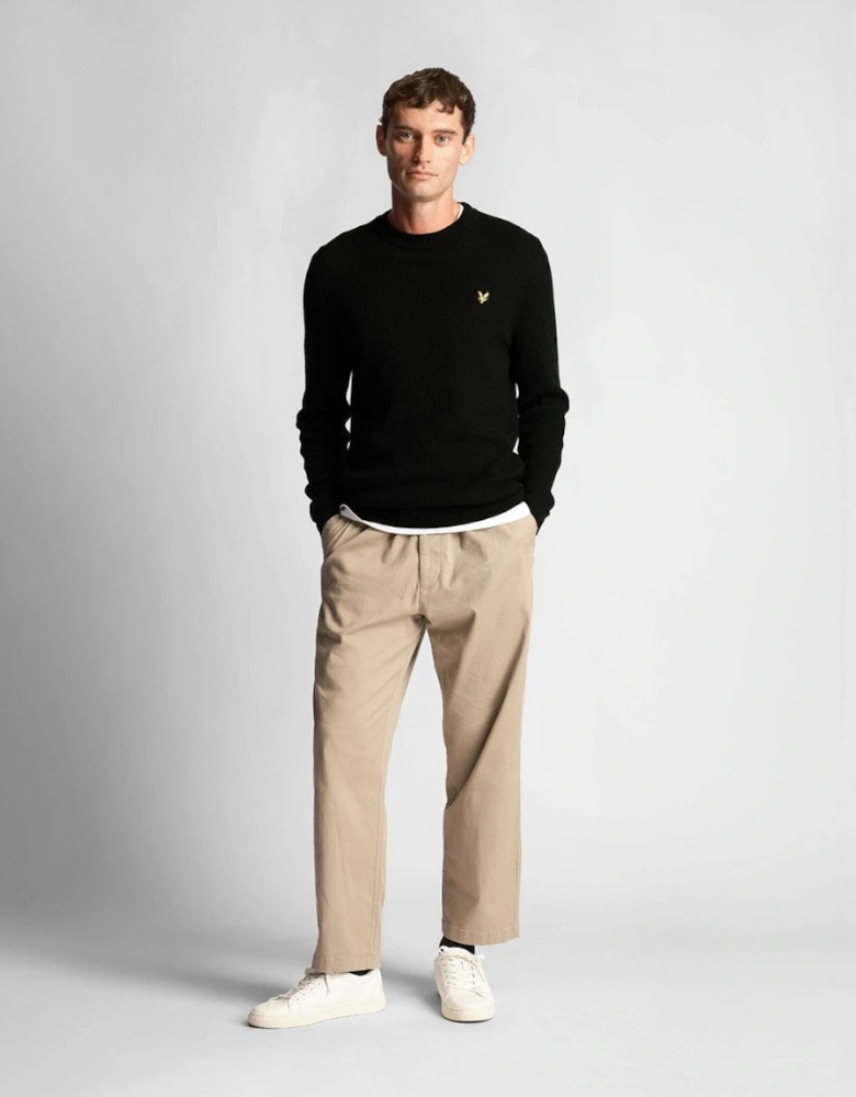 Lyle & Scott Grid Knit Mens Crew Neck Jumper