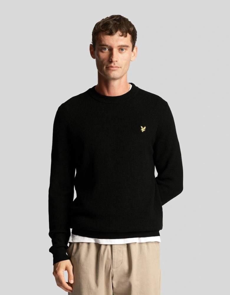 Lyle & Scott Grid Knit Mens Crew Neck Jumper