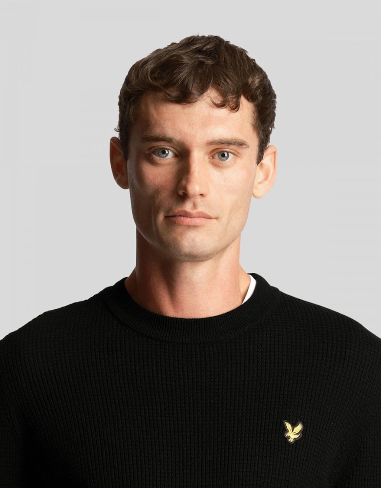 Lyle & Scott Grid Knit Mens Crew Neck Jumper