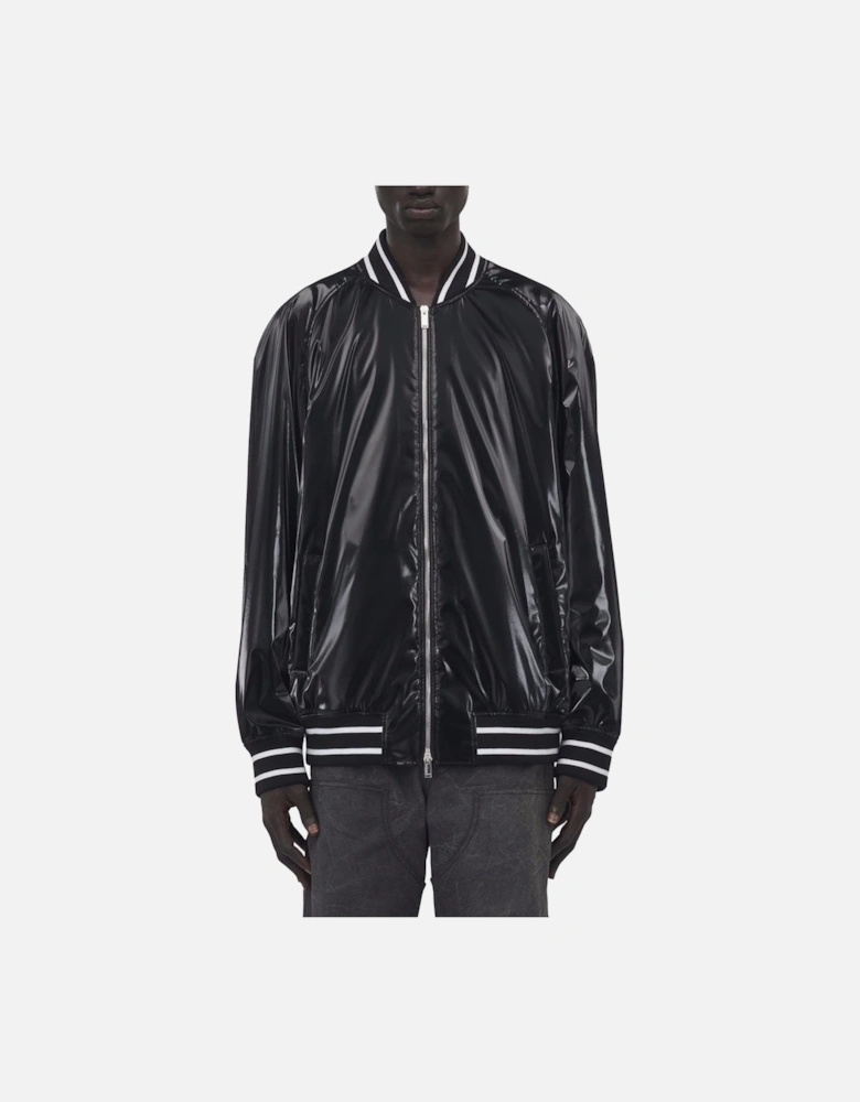 Liquid Vinyl Bomber Jacket Black