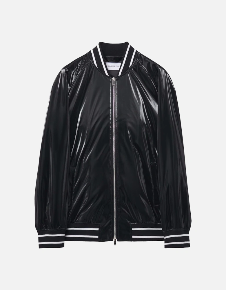 Liquid Vinyl Bomber Jacket Black