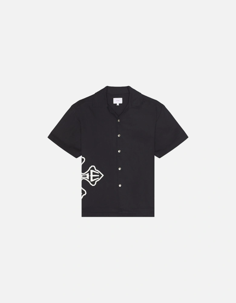 Cross Logo Snap Shirt Black