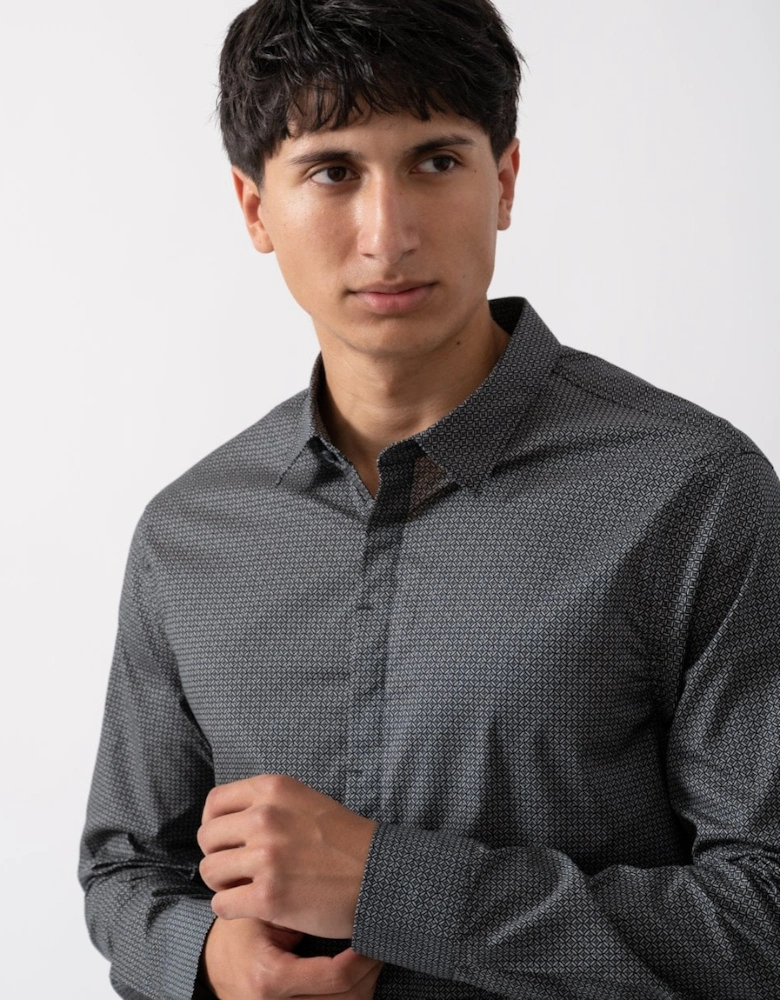 Mens Long Sleeve AOP Logo Pattern Shirt