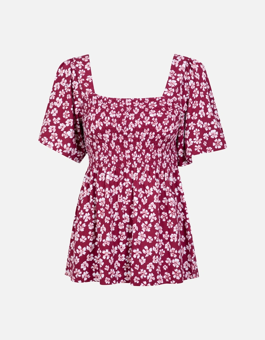 Womens/Ladies Hydra Floral Shirred Top, 5 of 4