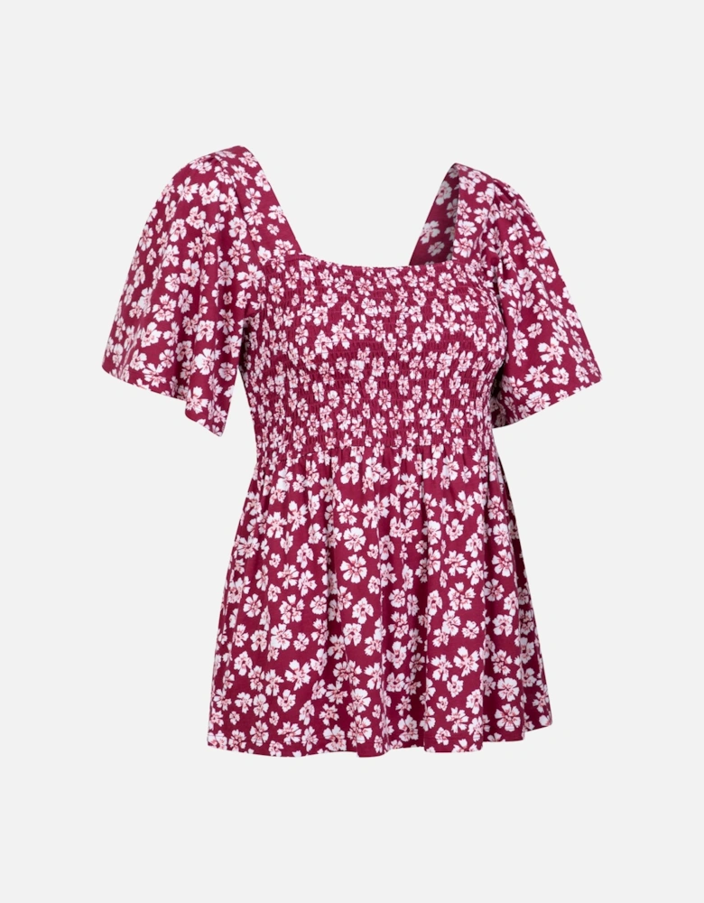 Womens/Ladies Hydra Floral Shirred Top