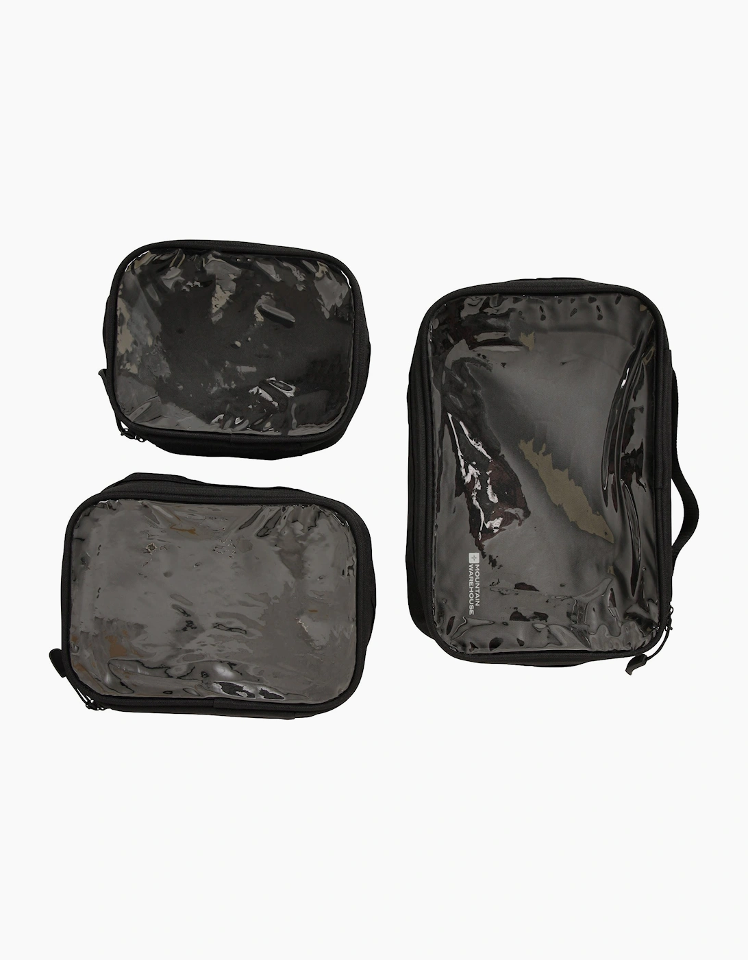 Women's Mountain Warehouse Clear Travel Toiletry Bag Set (Pack Of 3) - Black - Size, One Size