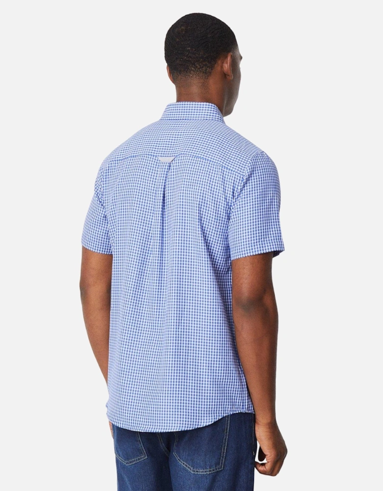 Mens Grid Checked Short-Sleeved Shirt