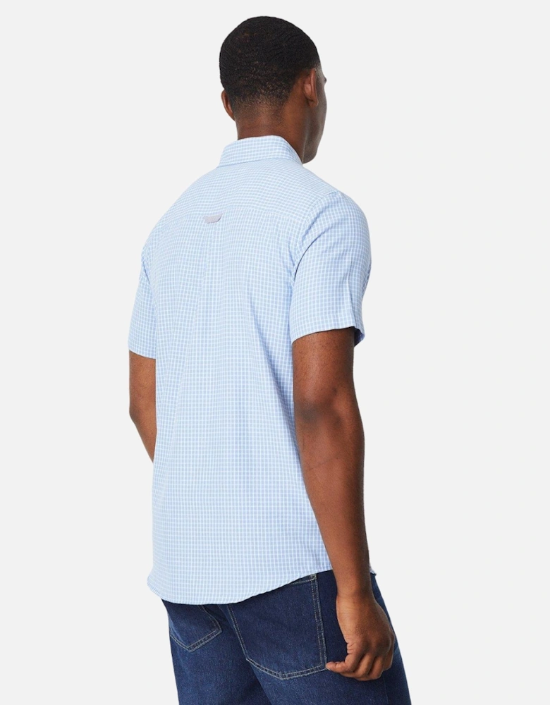 Mens Grid Checked Short-Sleeved Shirt