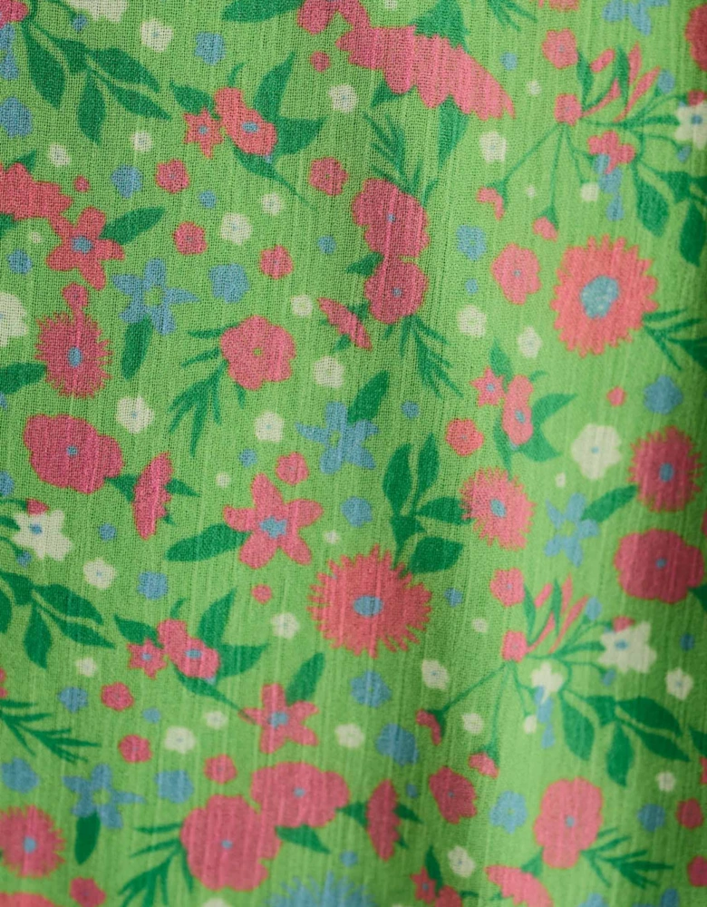 Raphaela Dress in Green Floral Print