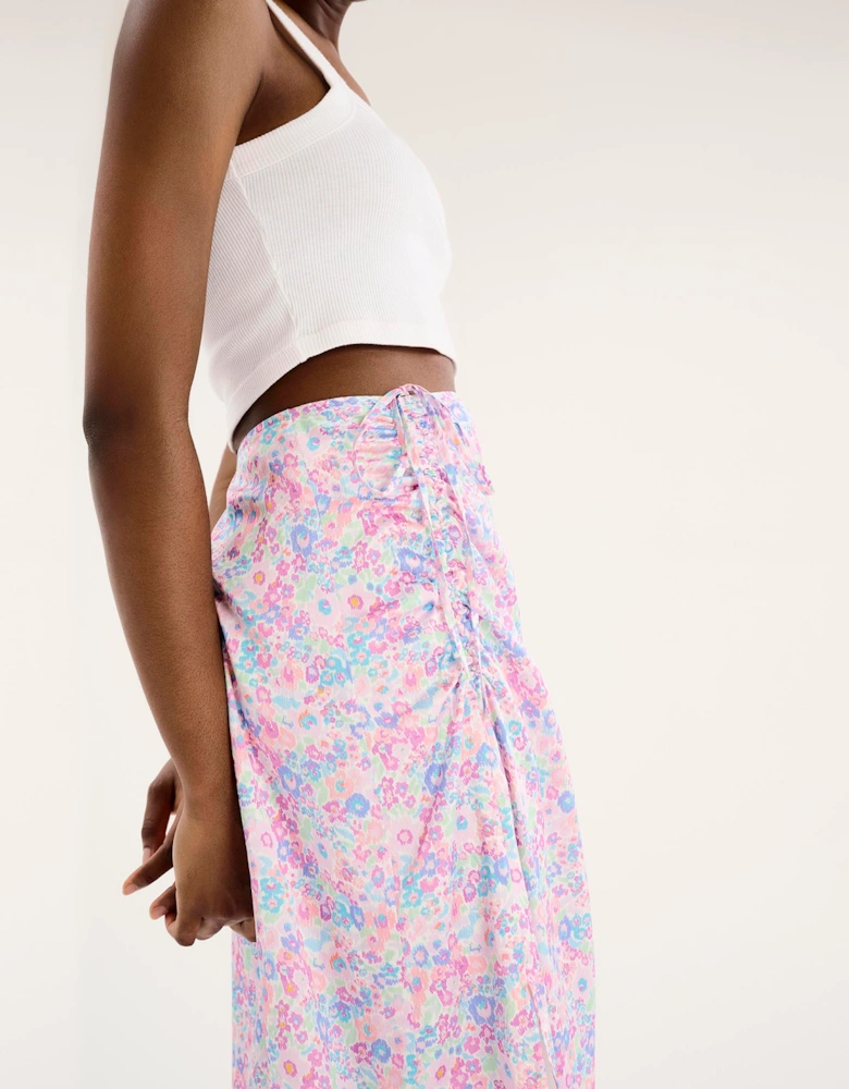 Madelyn Midi Skirt in Sketch Floral Print