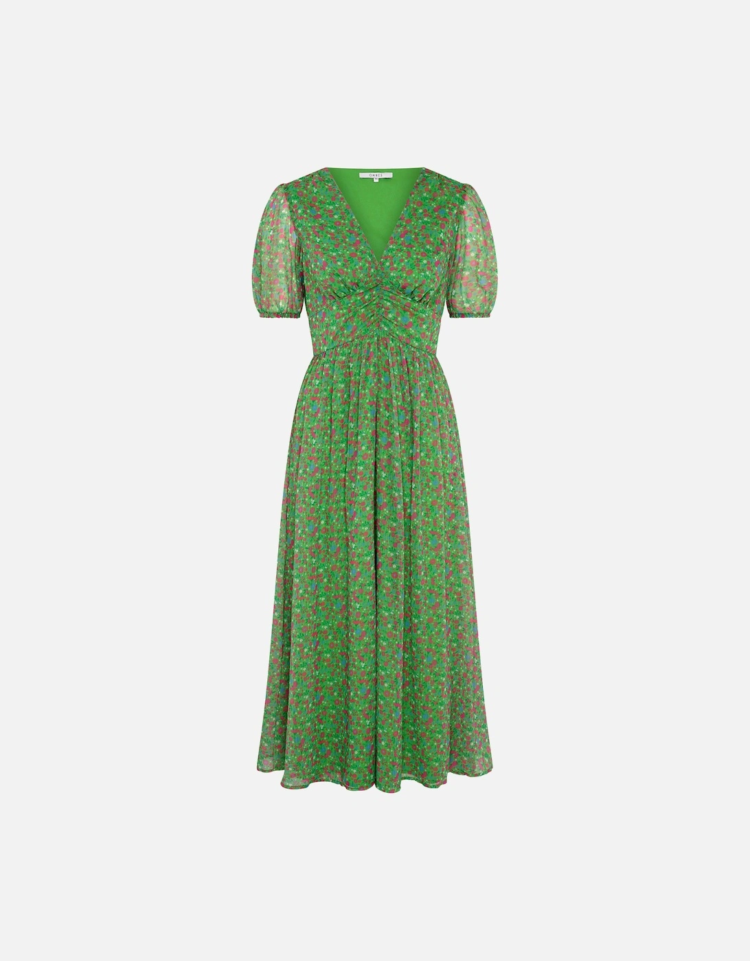 Raphaela Dress in Green Floral Print