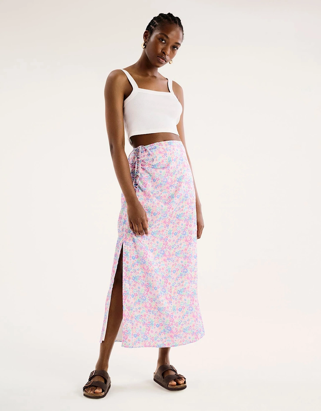 Madelyn Midi Skirt in Sketch Floral Print, 7 of 6