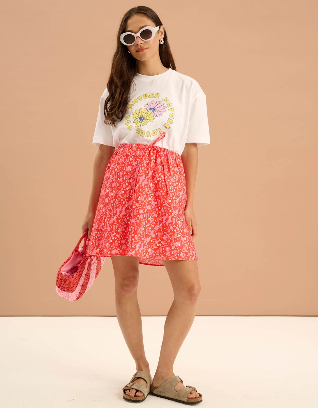 Nessa Floral Drawcord Mini Skirt