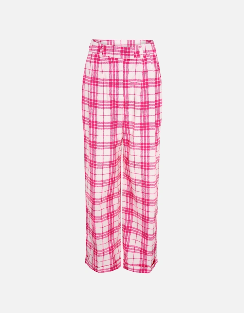 Candy Straight Leg Trouser in Pink Check