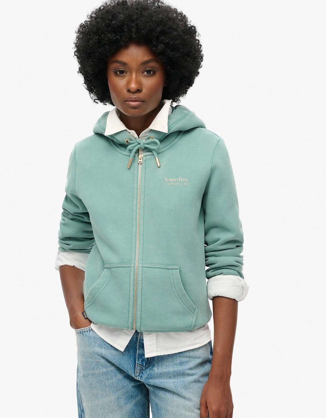 Essential Logo Zip Hoodie - Blue, 7 of 6