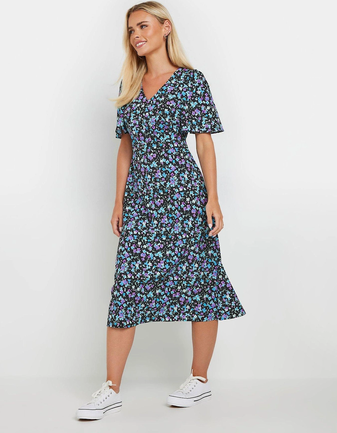 Petite Ditsy Fit And Flare Dress, 2 of 1