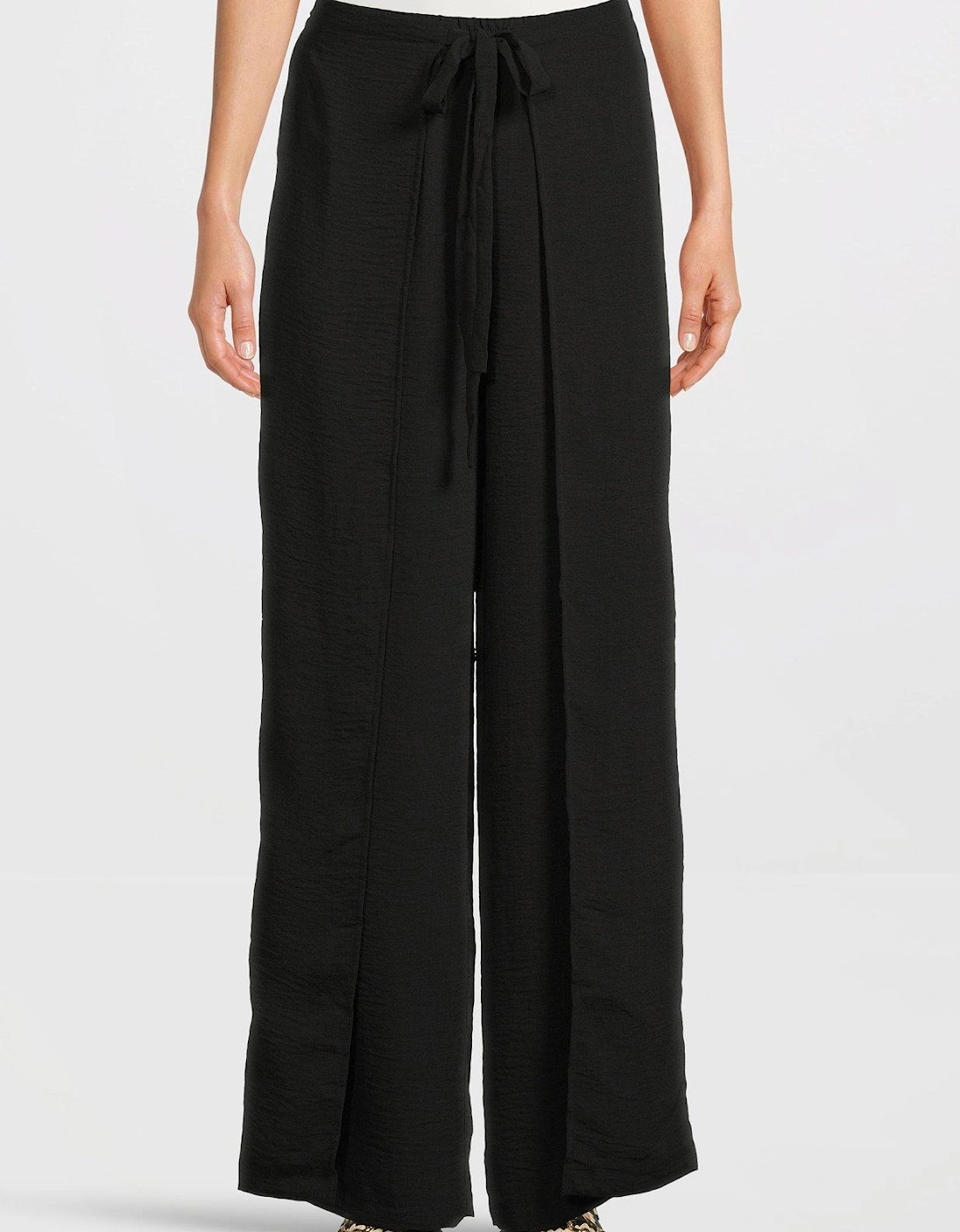 High Waist Tie Trousers - Black, 6 of 5