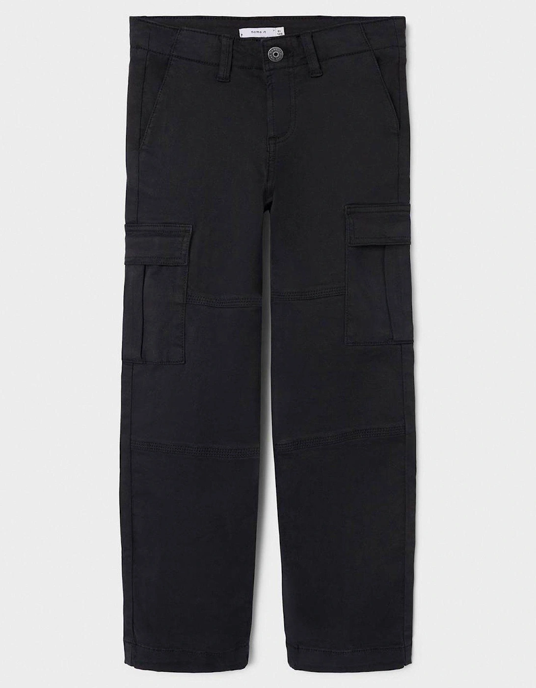 Boys Cargo Trousers - Black, 2 of 1