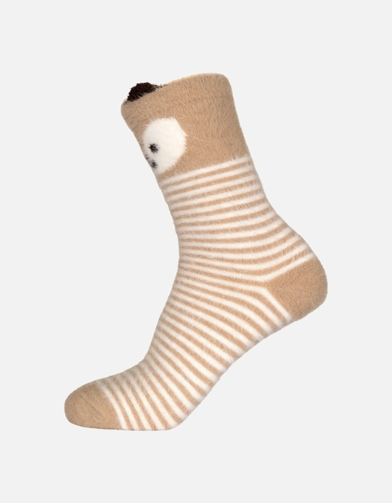Childrens/Kids Cosy Animal Face Socks
