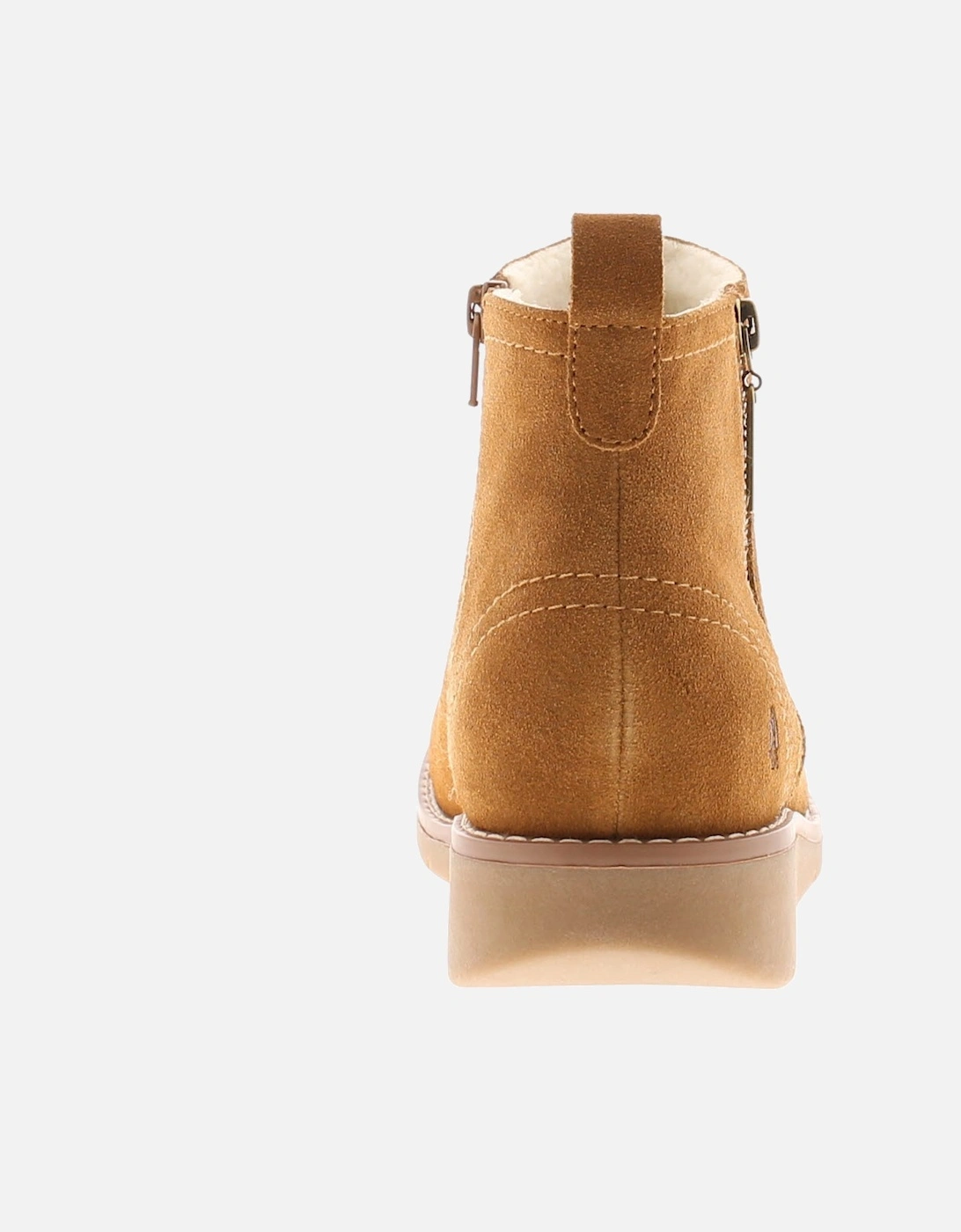 Womens Boots Ankle Libby Suede Leather Zip tan UK Size